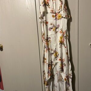Rewind White Floral High Low Dress